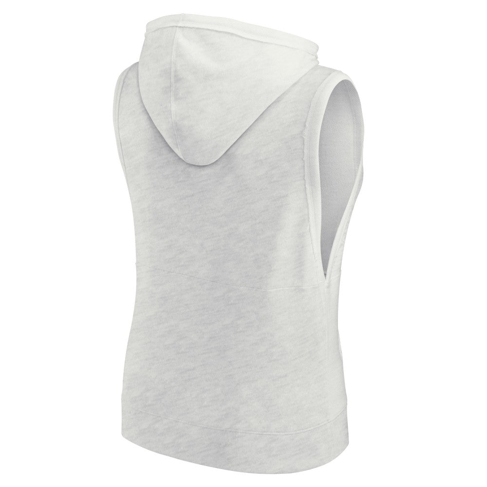 Los Angeles Dodgers Women's Lounge Script Sleeveless Pullover Hoodie - Ash