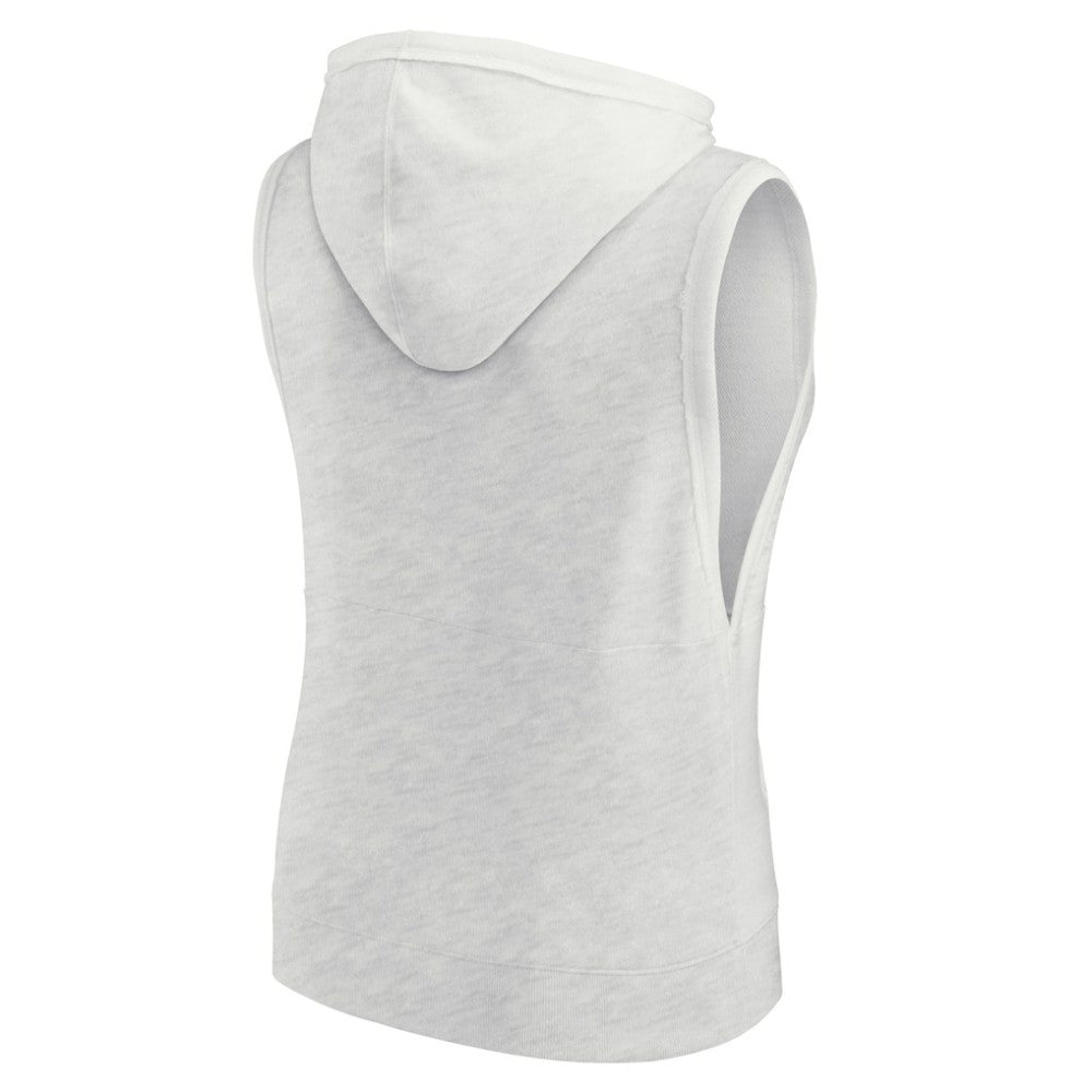 New York Yankees Women's Lounge Script Sleeveless Pullover Hoodie - Ash