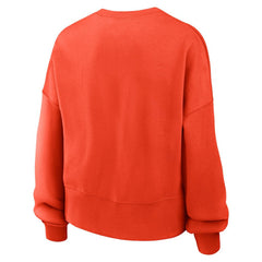 Houston Astros Women's Oversized Cropped Pullover Sweatshirt - Orange | Nike