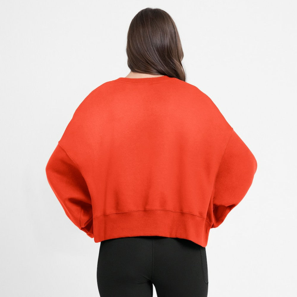Houston Astros Women's Oversized Cropped Pullover Sweatshirt - Orange | Nike