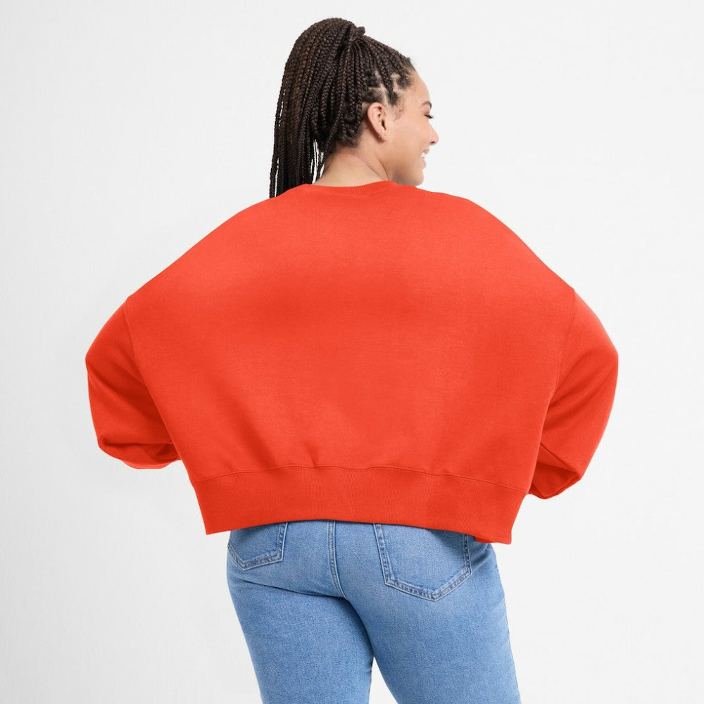 Houston Astros Women's Oversized Cropped Pullover Sweatshirt - Orange | Nike