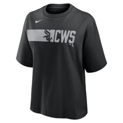 Chicago White Sox Women's Knockout Boxy T-Shirt - Black | Nike
