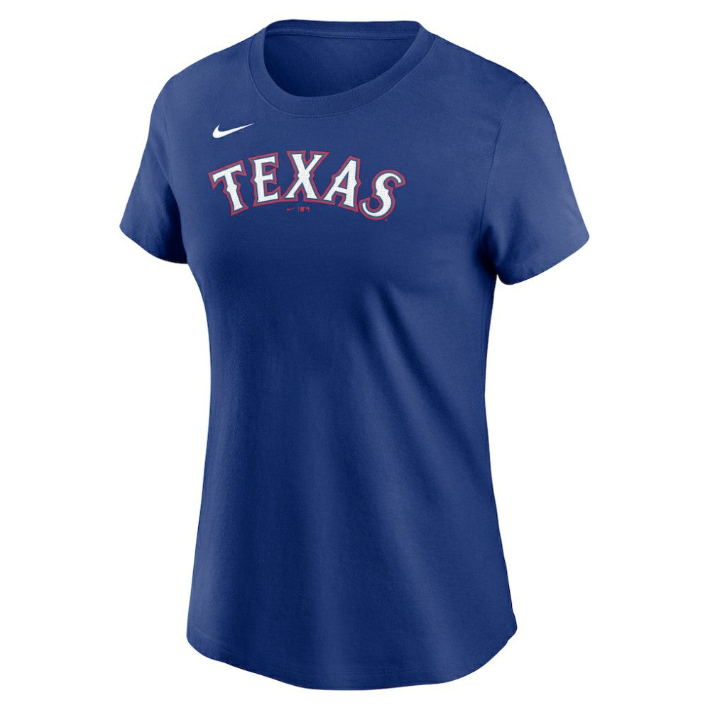 Texas Rangers Women's Wordmark T-Shirt - Royal | Nike