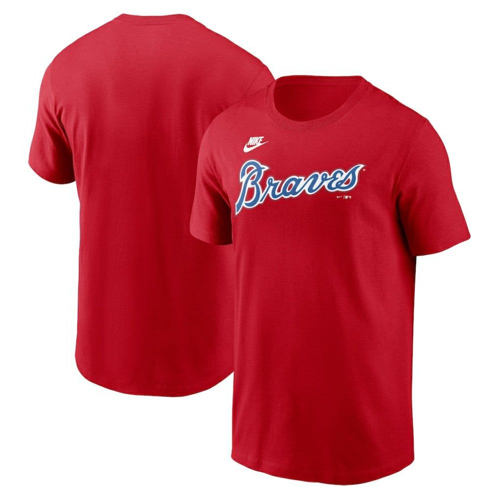 Atlanta Braves Cooperstown Collection Wordmark T-Shirt - Red | Nike