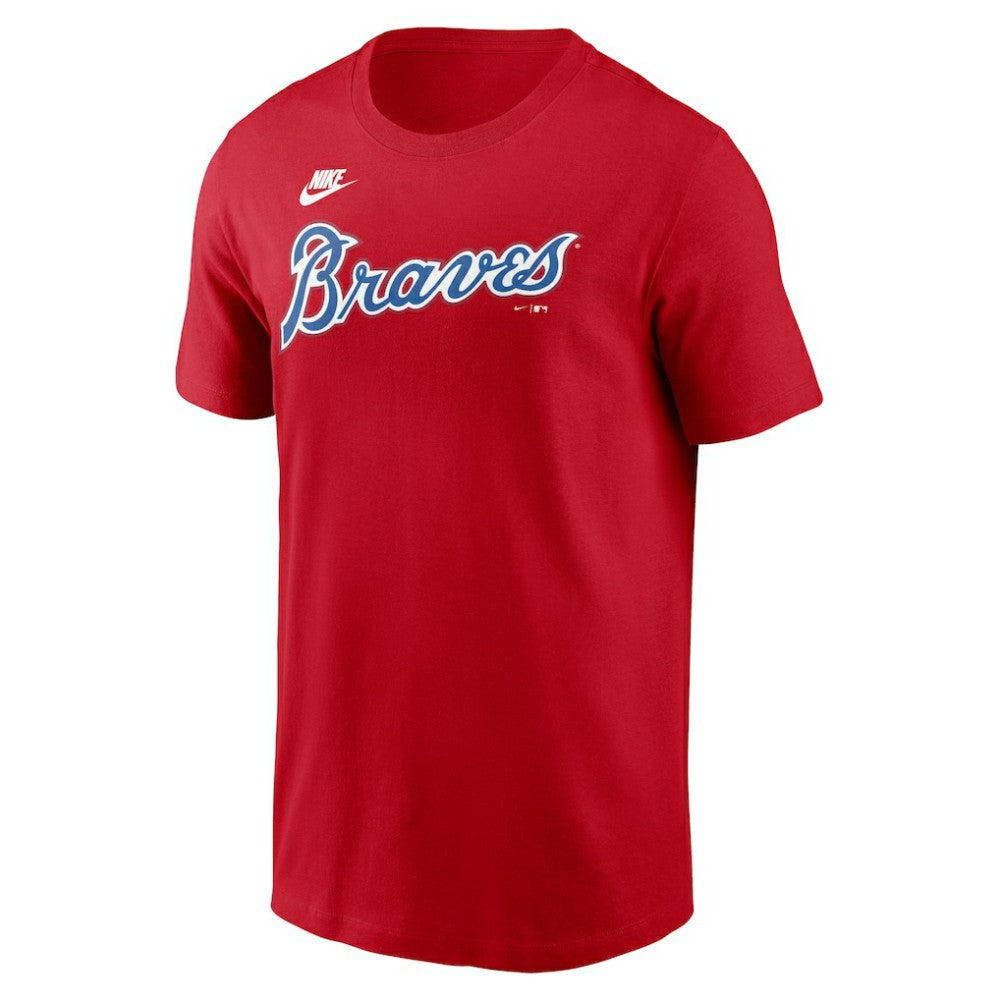 Atlanta Braves Cooperstown Collection Wordmark T-Shirt - Red | Nike