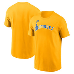 Seattle Mariners Cooperstown Collection Wordmark T-Shirt - Gold | Nike