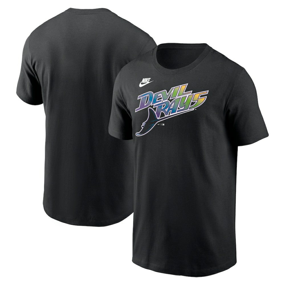 Tampa Bay Rays Cooperstown Collection Wordmark T-Shirt - Black | Nike