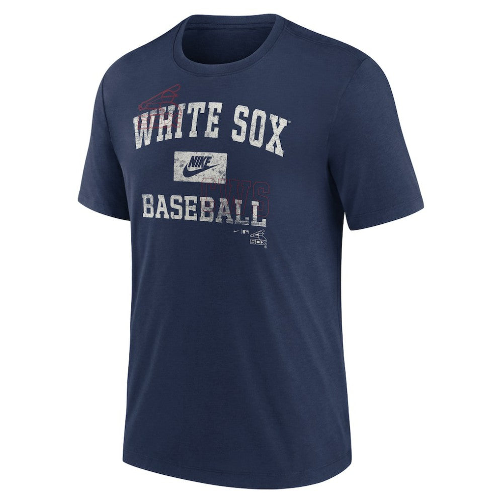 Chicago White Sox Cooperstown Collection Arch Tri-Blend T-Shirt - Navy | Nike