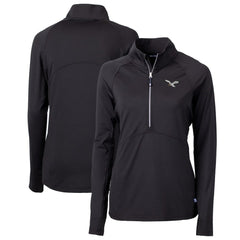 NFL Philadelphia Eagles Cutter & Buck Women's Gridiron Classics Logo Adapt Eco Knit Stretch Recycled Half-Zip Pullover Top