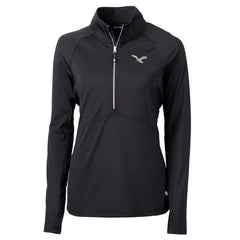 NFL Philadelphia Eagles Cutter & Buck Women's Gridiron Classics Logo Adapt Eco Knit Stretch Recycled Half-Zip Pullover Top