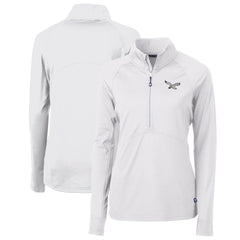 NFL Philadelphia Eagles Cutter & Buck Women's Gridiron Classics Logo Adapt Eco Knit Stretch Recycled Half-Zip Pullover Top