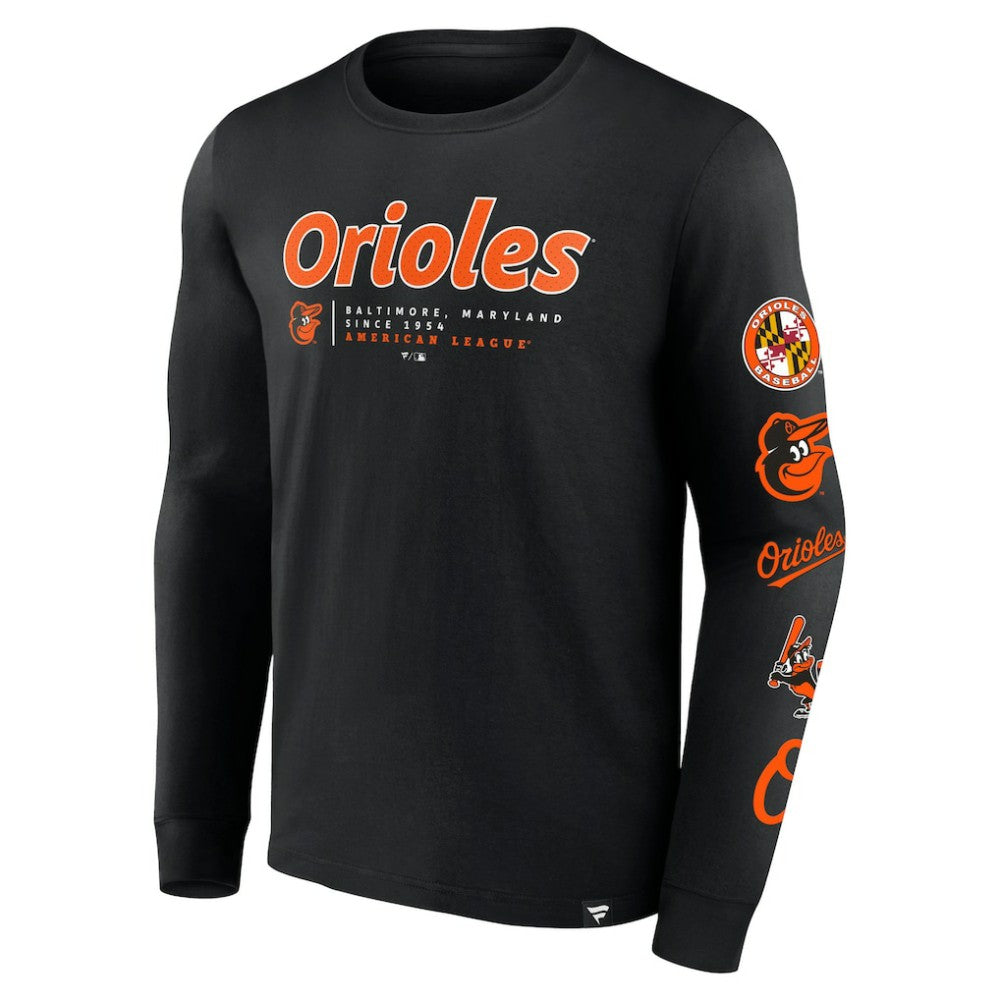 Baltimore Orioles Strike the Goal Long Sleeve T-Shirt - Black