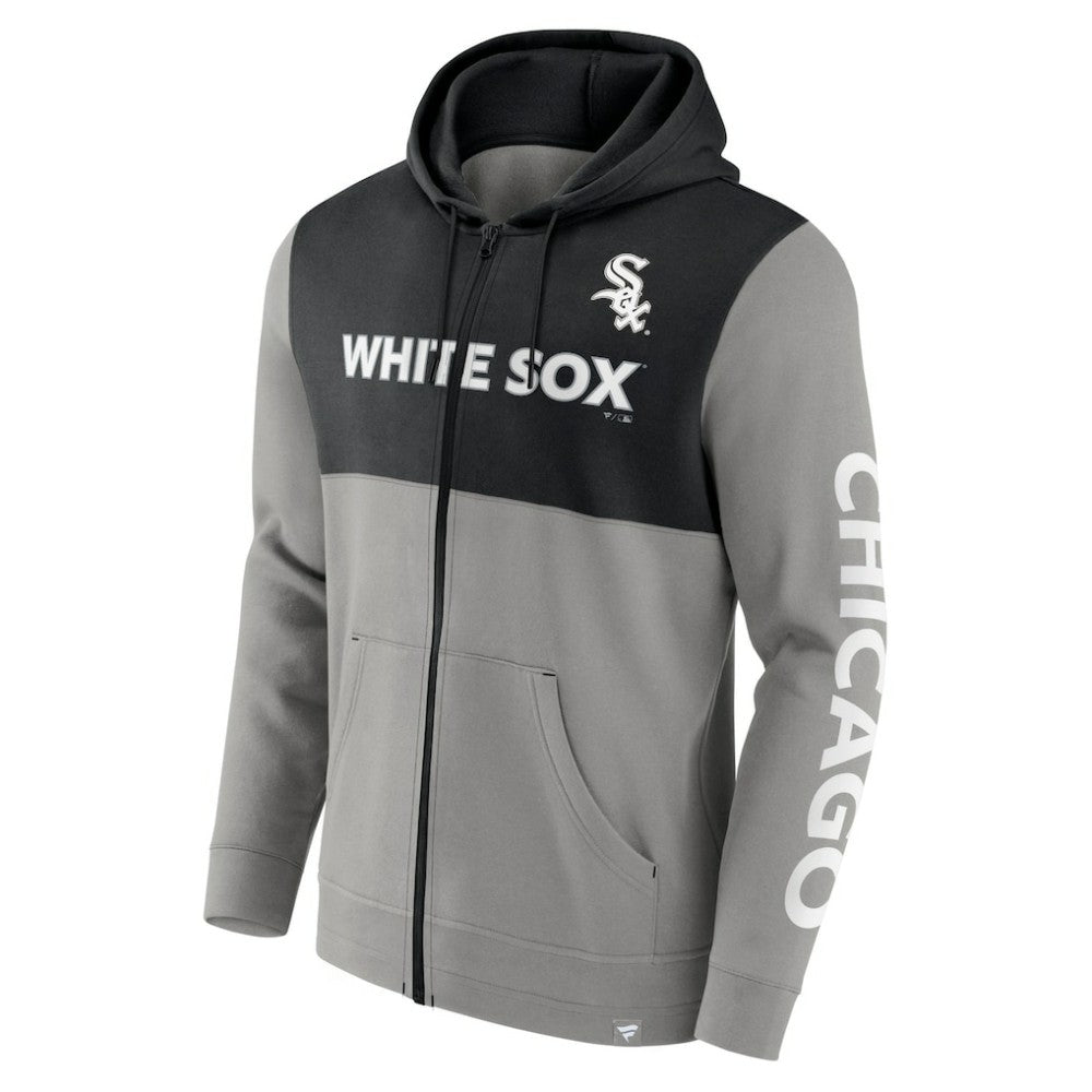 Chicago White Sox Ace Hoodie Full-Zip Sweatshirt - Gray/Black