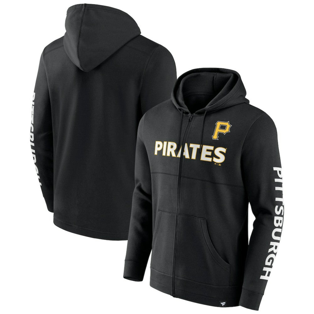 Pittsburgh Pirates Ace Hoodie Full-Zip Sweatshirt - Black