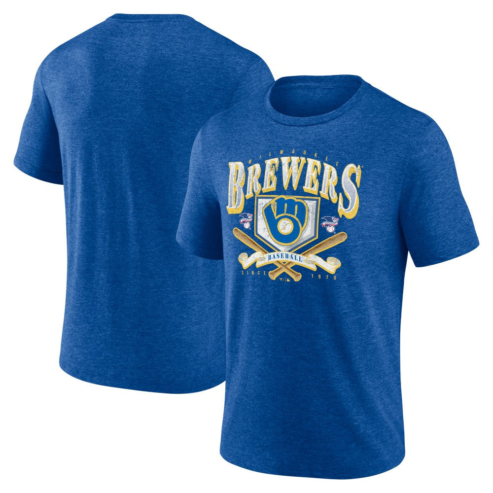 Milwaukee Brewers Home Team Tri-Blend T-Shirt - Heather Royal