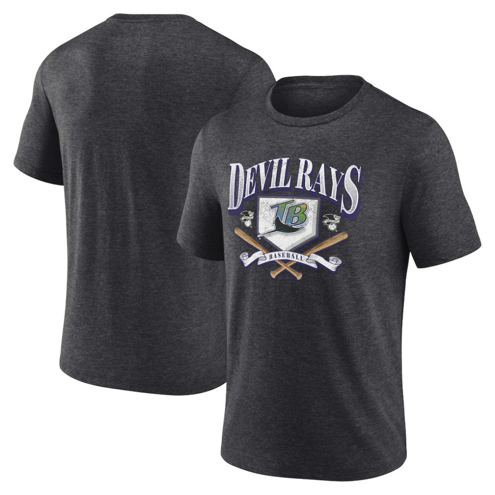 Tampa Bay Rays Home Team Tri-Blend T-Shirt - Heather Charcoal