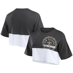 NFL New Orleans Saints Women's Boxy Color Split Cropped T-Shirt