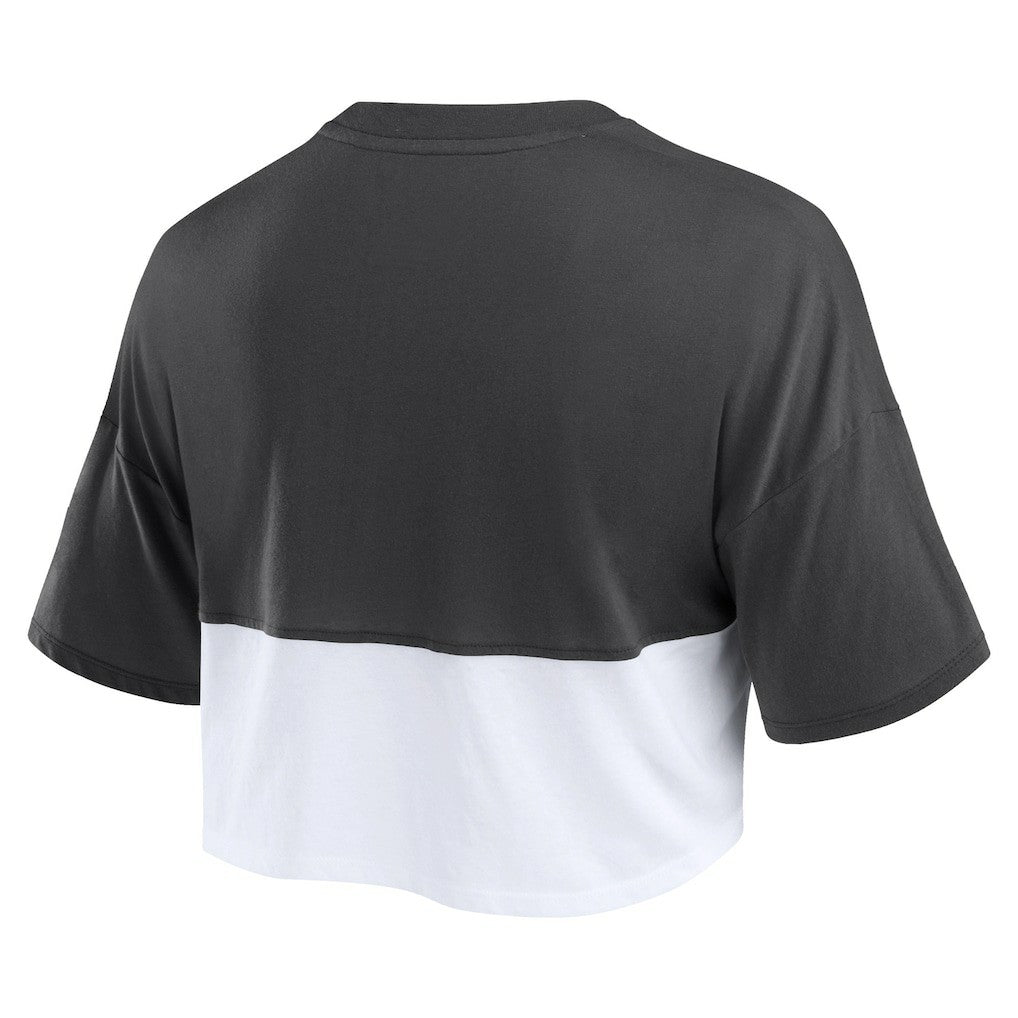 NFL New Orleans Saints Women's Boxy Color Split Cropped T-Shirt