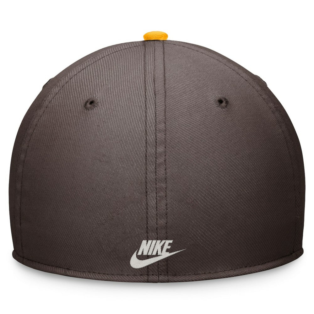 San Diego Padres Cooperstown Collection Rewind Swooshflex Performance Hat - Brown/Gold | Nike