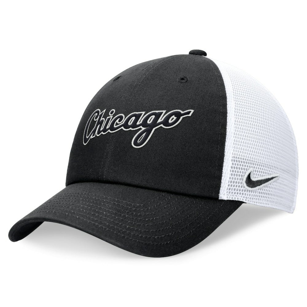Chicago White Sox Wordmark Adjustable Trucker Hat - Black | Nike