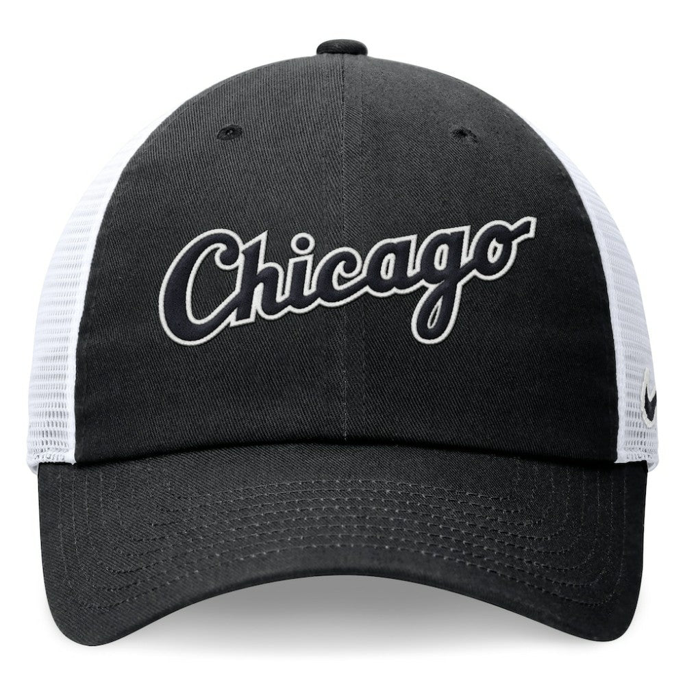 Chicago White Sox Wordmark Adjustable Trucker Hat - Black | Nike