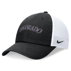 Colorado Rockies Wordmark Adjustable Trucker Hat - Black | Nike