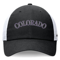 Colorado Rockies Wordmark Adjustable Trucker Hat - Black | Nike