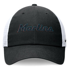 Miami Marlins Wordmark Adjustable Trucker Hat - Black | Nike