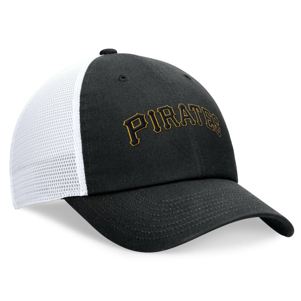 Pittsburgh Pirates Wordmark Adjustable Trucker Hat - Black | Nike