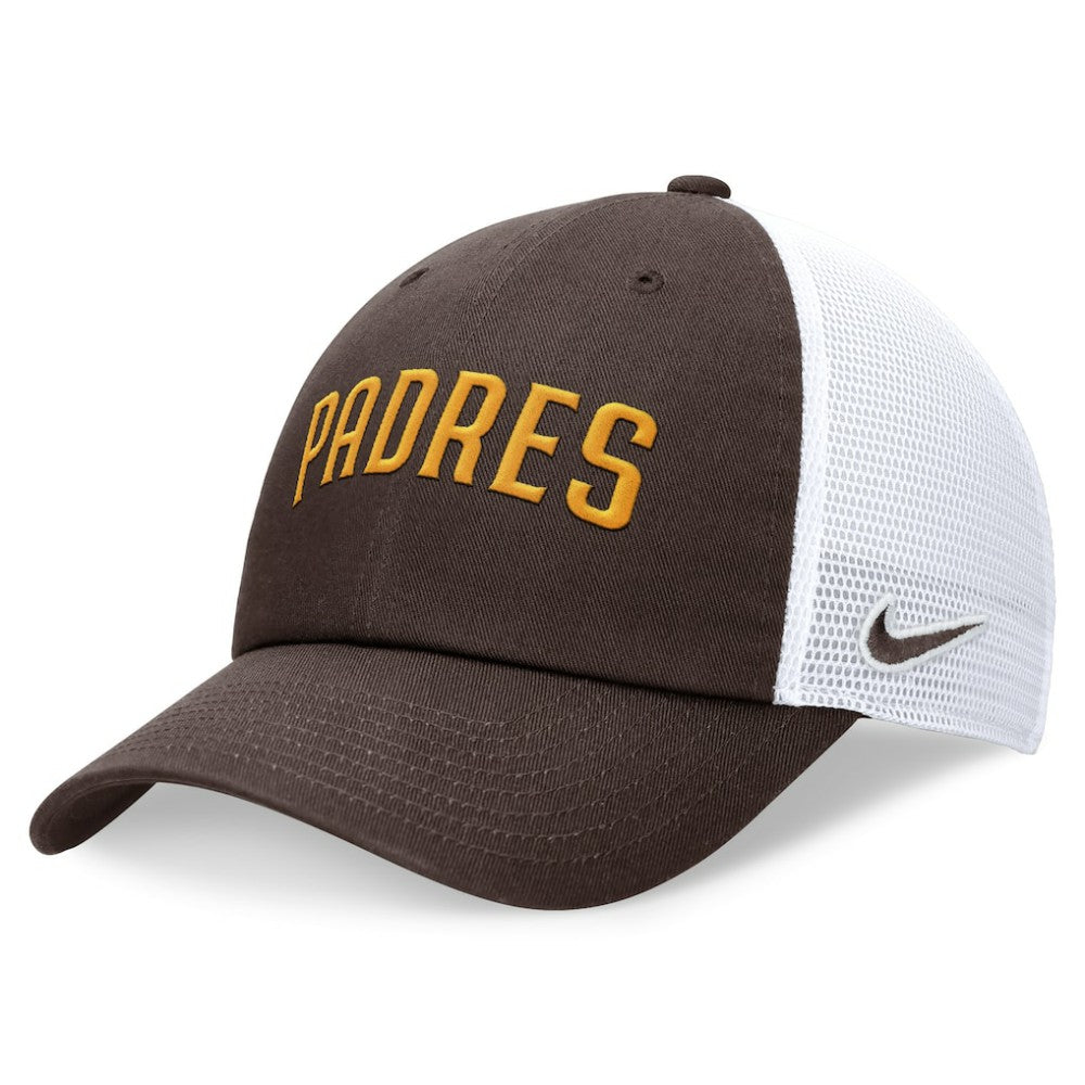San Diego Padres Wordmark Adjustable Trucker Hat - Brown | Nike