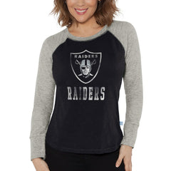 NFL Las Vegas Raiders G-III 4Her by Carl Banks Women's Waffle Knit Raglan Long Sleeve T-Shirt
