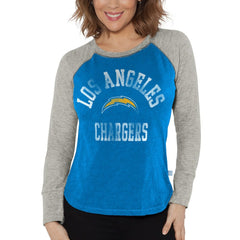NFL Los Angeles Chargers G-III 4Her by Carl Banks Women's Waffle Knit Raglan Long Sleeve T-Shirt