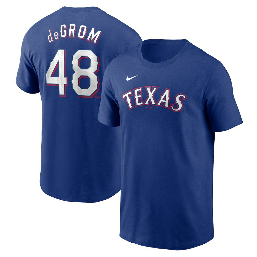 Jacob deGrom Texas Rangers Fuse Name & Number T-Shirt - Royal | Nike