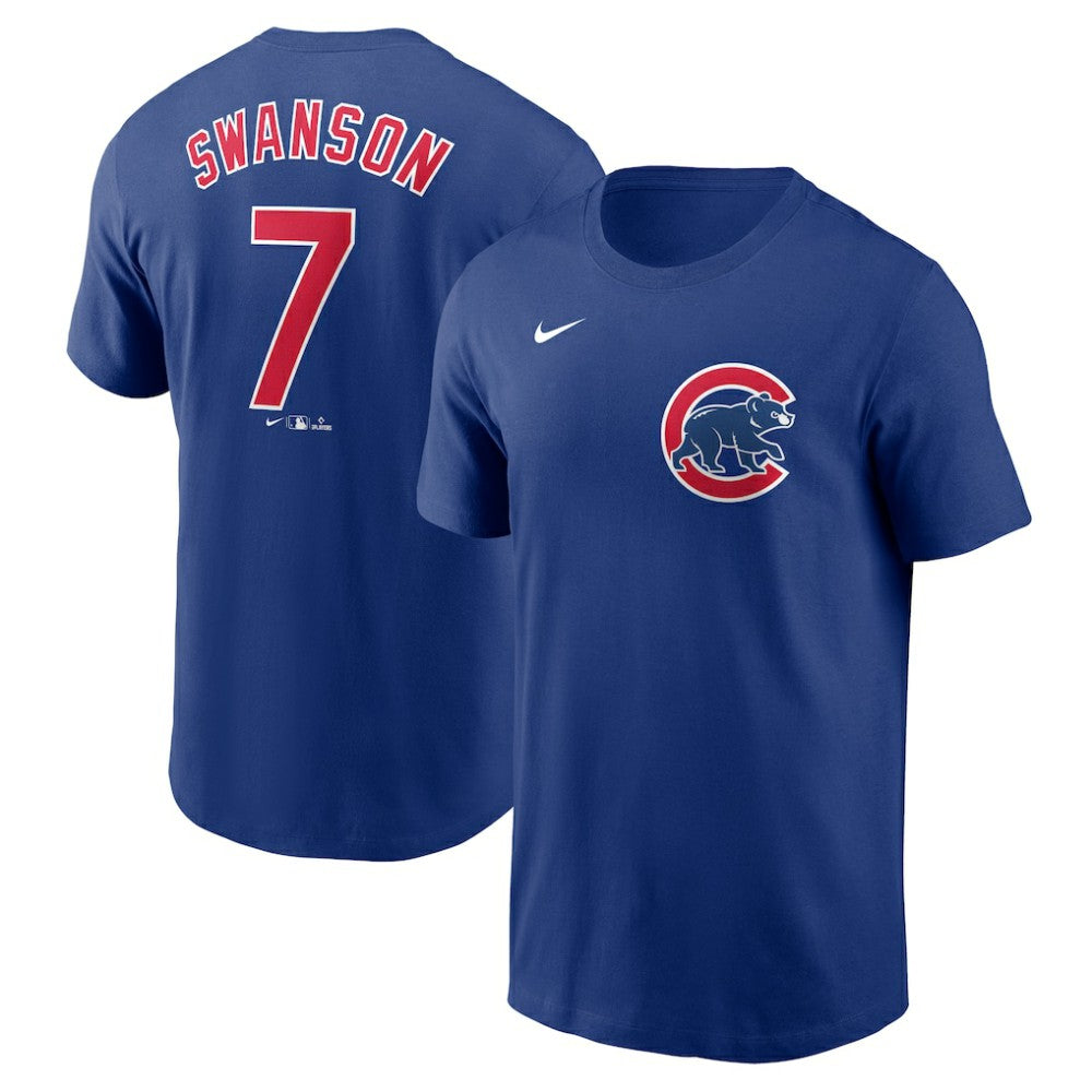 Dansby Swanson Chicago Cubs Fuse Name & Number T-Shirt - Royal | Nike