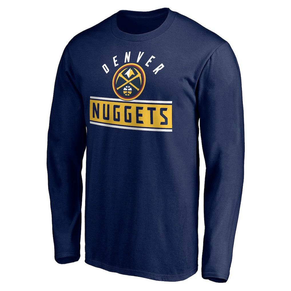 Denver Nuggets Team Arch Knockout Long Sleeve T-Shirt sale - Navy for sale