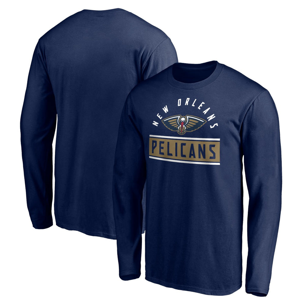 New Orleans Pelicans Team Arch Knockout Long Sleeve T-Shirt - Navy on sale