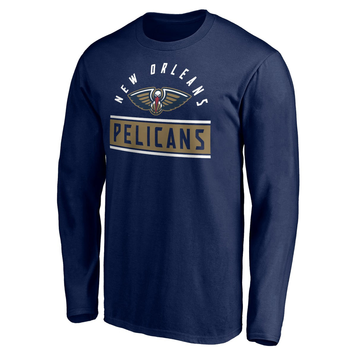 New Orleans Pelicans Team Arch Knockout Long Sleeve T-Shirt - Navy on sale