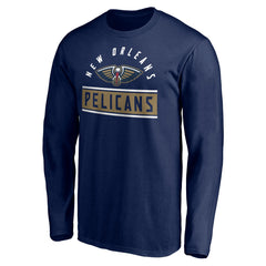 New Orleans Pelicans Team Arch Knockout Long Sleeve T-Shirt - Navy on sale