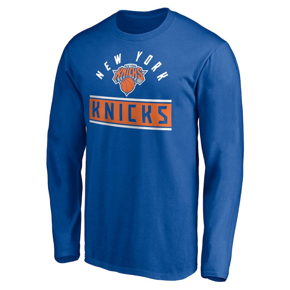 New York Knicks Team Arch Knockout Long Sleeve T-Shirt - Blue for sale