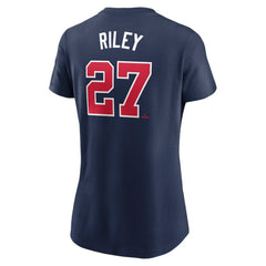 Austin Riley Atlanta Braves Women's Cooperstown Collection Fuse Name & Number T-Shirt - Navy | Nike