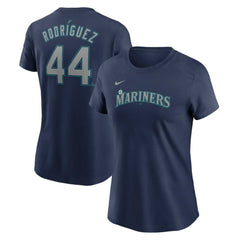 Julio Rodriguez Seattle Mariners Women's Cooperstown Collection Fuse Name & Number T-Shirt - Navy | Nike