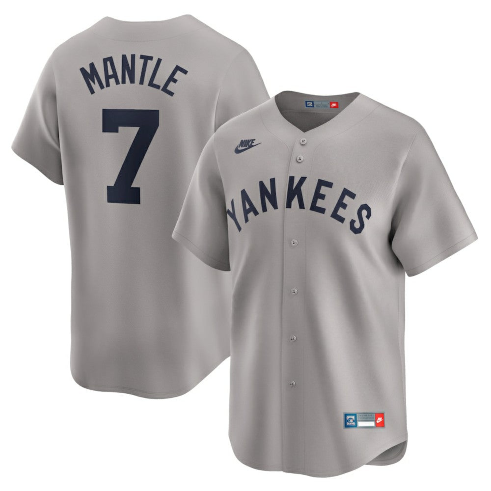 Mickey Mantle New York Yankees Throwback Cooperstown Collection Limited Jersey - Gray | Nike