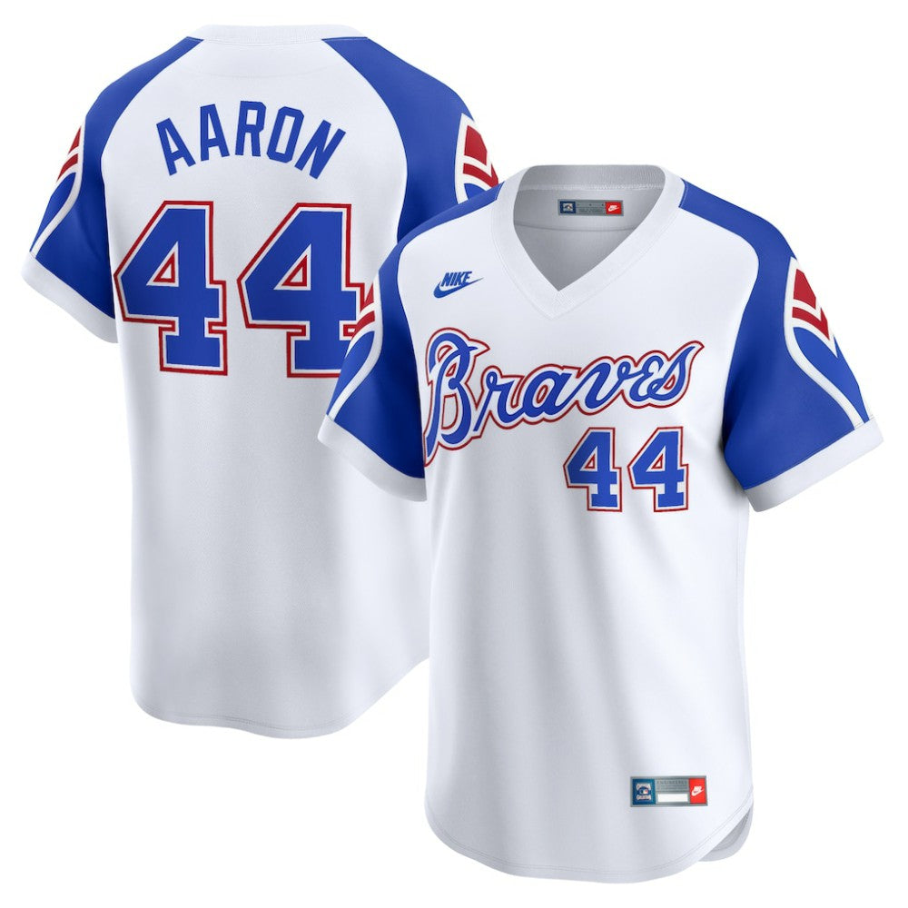 Hank Aaron Atlanta Braves Throwback Cooperstown Limited Jersey - White | Nike