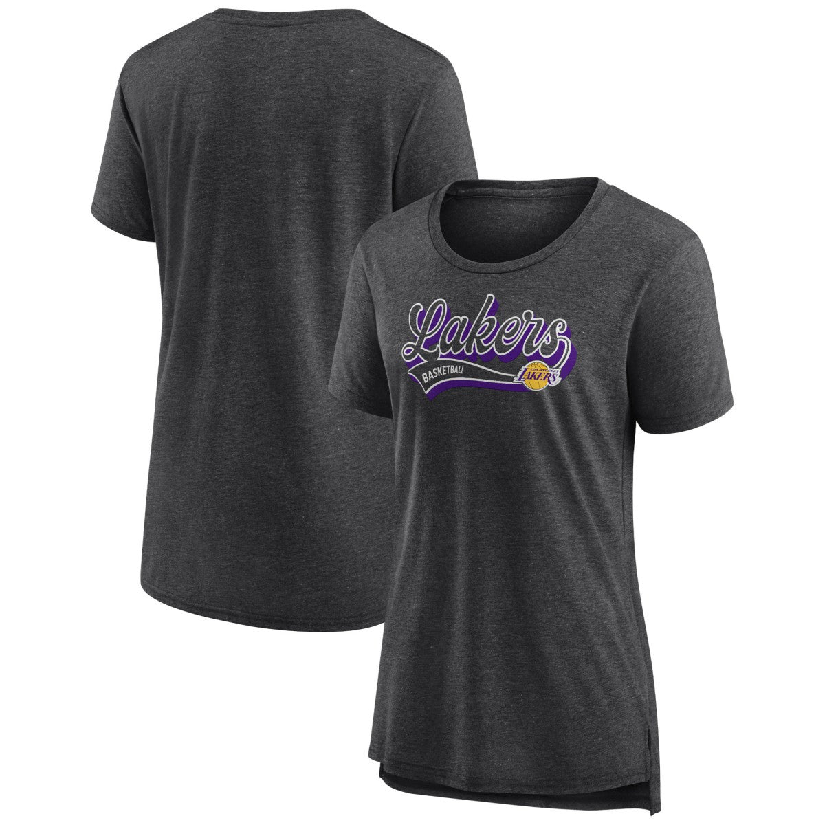 Los Angeles Lakers Women's League Leader Tri-Blend T-Shirt - Heather Charcoal | Fanatics shop