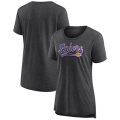 Los Angeles Lakers Women's League Leader Tri-Blend T-Shirt - Heather Charcoal | Fanatics shop