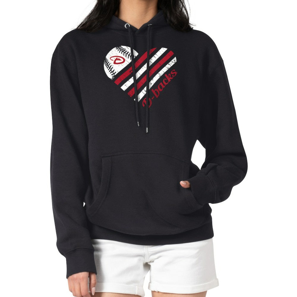 Arizona Diamondbacks G-III 4Her by Carl Banks Women's Heart Fleece Pullover Hoodie - Black