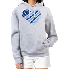 Kansas City Royals G-III 4Her by Carl Banks Women's Heart Fleece Pullover Hoodie - Heather Gray
