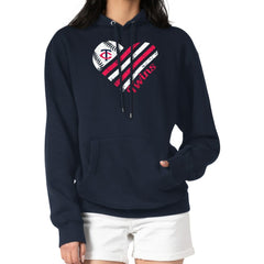 Minnesota Twins G-III 4Her by Carl Banks Women's Heart Fleece Pullover Hoodie - Navy