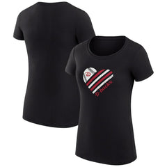 Arizona Diamondbacks G-III 4Her by Carl Banks Women's Super-Slim Fit Lightweight Heart Graphic T-Shirt - Black