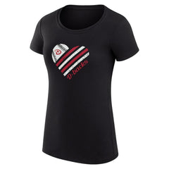 Arizona Diamondbacks G-III 4Her by Carl Banks Women's Super-Slim Fit Lightweight Heart Graphic T-Shirt - Black